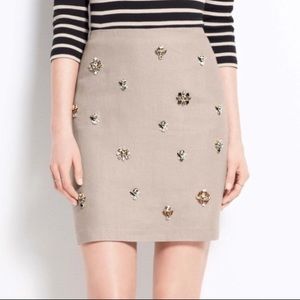 Ann Taylor jeweled linen skirt